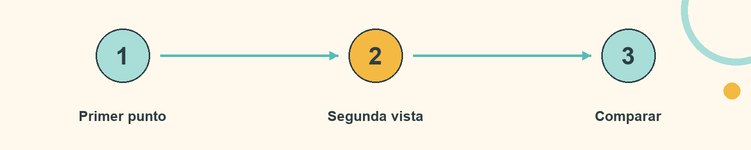 Esquema de Puntos de vista: Primer punto; Segunda vista; Comparar